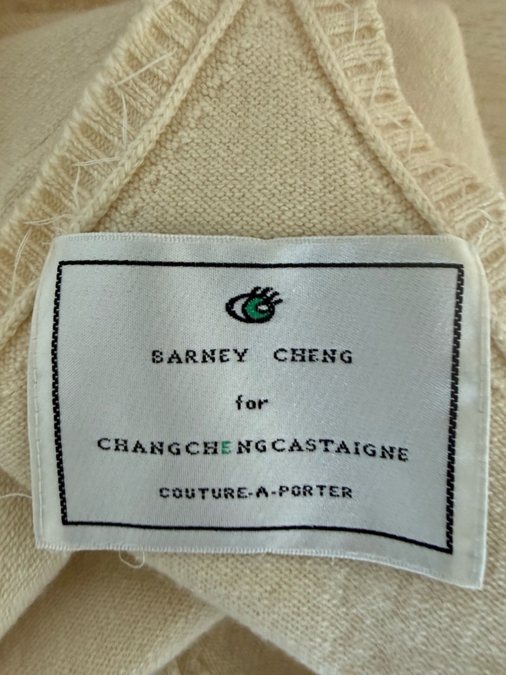 Barney Cheng Knit Tank Cream Embellished Beaded Y2K Soft Girl - Picture 6 of 7
